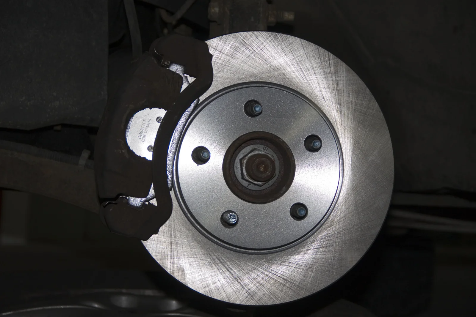 Brake rotor and caliper in the shop
